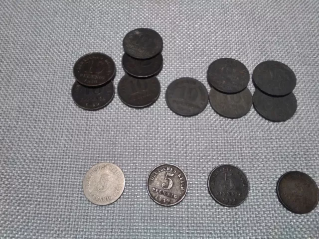 Münzen Deutsches Reich 5 und 10 Pfennig