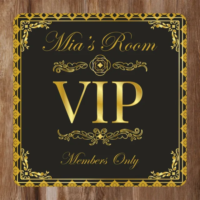VIP Kids Bedroom Door Sign Personalised With Any Name