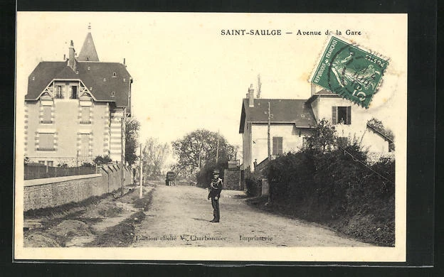 CPA Saint-Saulge, Avenue de la Gare 1910