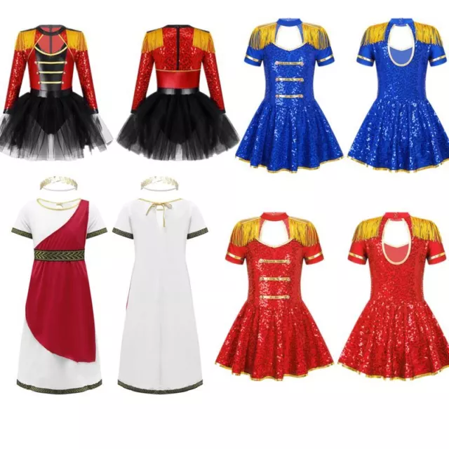 Kids Girls Sequins Princess Costume Cosplay Outfit Halloween Circus Fancy Dress