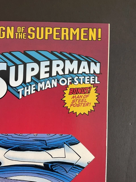 Superman Man of Steel #22 DC Comics 1993 Die-cut Double Cover Poster Boarded 6