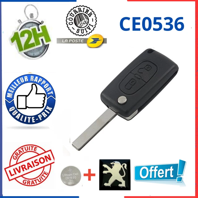 Coque De Télécommande Peugeot Pour 106/206/107/207/307 - Avec 2 Boutons Neuf