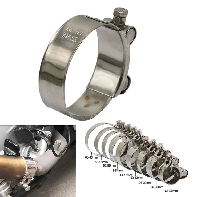 1 pz morsetto tubo di scarico 55 mm acciaio inox silenziatore sella fissa