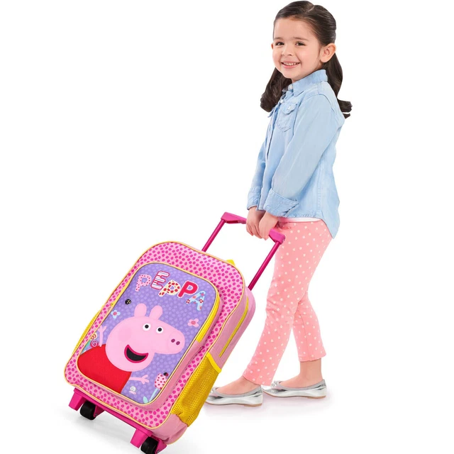 Ragazze Rosa Peppa Pig Piegabile Deluxe Ruote Trolley Valigia Bagaglio a Mano
