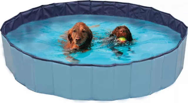 Large Pet Dog  Puppy Foldable Swimming Pool Portable Paddling Bath Blue 160X30