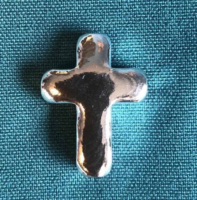 1/2 Troy Ounce Hand Poured 999 Silver Bullion "Cross" by YPS Yeager's