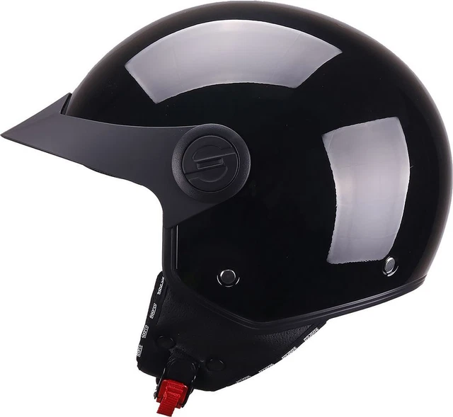 Sparco Demi-Jet-helm met klep voor motorfietsen in zwart metaal met ABS-behuizing, maat S Sparco Demi-Jet-helm met klep voor motorfietsen in zwart metaal met ABS-behuizing, maat S