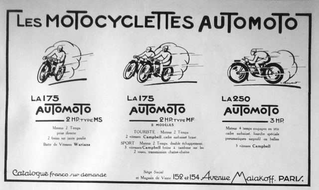 Publicité De Presse Originale Cycles Automoto - 6 Usines à St Étienne - Années 1920