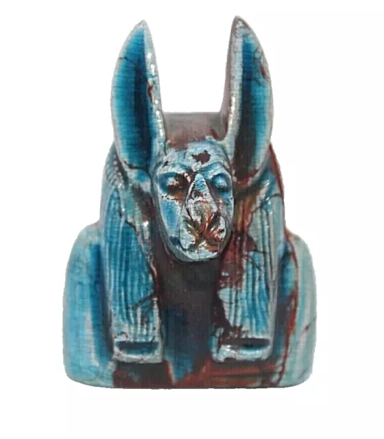 RARO ANTIGUO EGIPCIO ANTIGUO ANUBIS Cabeza Estatua de figura egipcia...