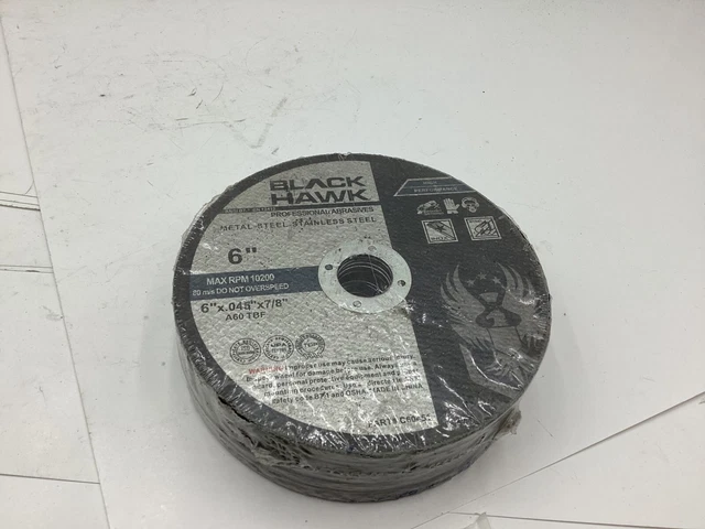 Pack of 25 - 6"x.045"x7/8" Cut-off Wheel - Metal & Stainless Steel Cutting Discs