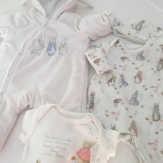 5lbs Tiny Early Prem Unisex Peter Rabbit Baby Clothes Pramsuit Sleepsuit  Bundle