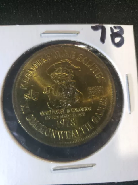 Alberta Edmonton Canada 1978 Commonwealth Games Trade Token Klondike Mike Coin