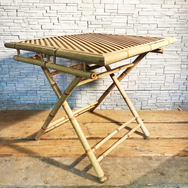 Tavolo da giardino in bambù pieghevole vintage