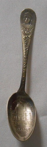 Antique 1893 Columbus Chicago Worlds Fair Art Palace Standard 4 1/4" Spoon S.P.