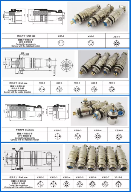 5 Sets 8mm 9mm 10mm 12mm XLR Aviation Panel Chassis Metal Quick Fast Connector