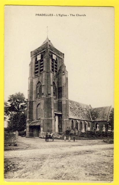 CPA France 59 - PRADELLES (Nord) L' ÉGLISE Animée The Church