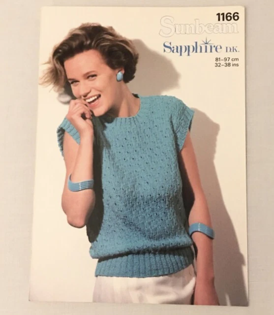 1166 - Sunbeam - ärmelloses Sommer Top 32 bis 38 Büste Vintage Strickmuster