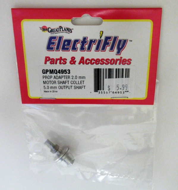 Electrifly Prop Adapter 2mm Motor Shaft Collet-5mm Output Shaft #GPMQ4953 NIP