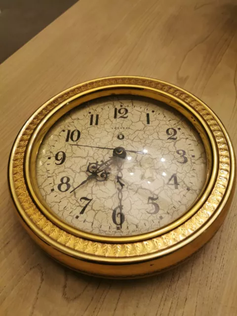 VINTAGE -rare-pendule horloge murale VEDETTE-LIC.ATO- métal doré (laiton, bronze