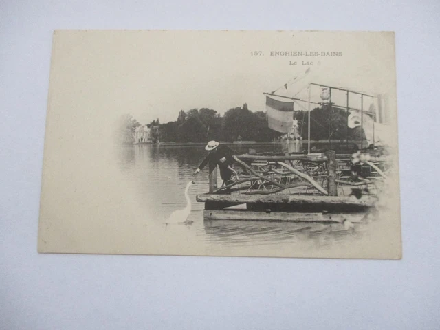 Cpa Val D'oise 95 Enghien Les Bains Le Lac