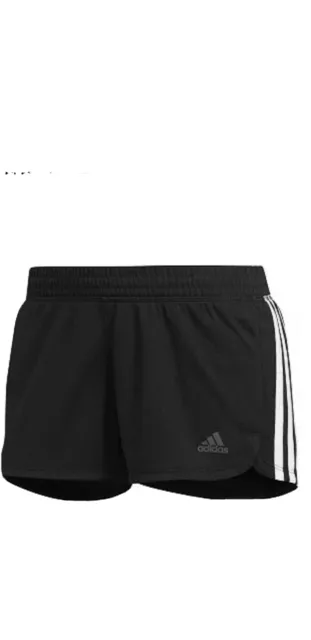 Adidas Black Aeroready 3 Stripe Pacer Knit Shorts Womens Size XL NWT