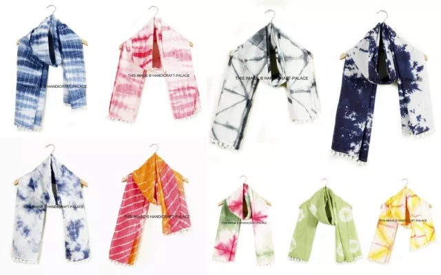 Nuevo Tie-Dye Coloridos Bufandas para Dama Largo Algodón Suave Chal Envolvente