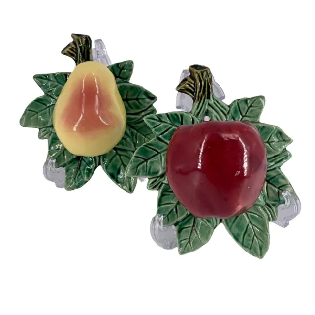 Vintage Nelson McCoy Pottery 1940’s -50’s Red Apple and Pear Wall Pocket Planter