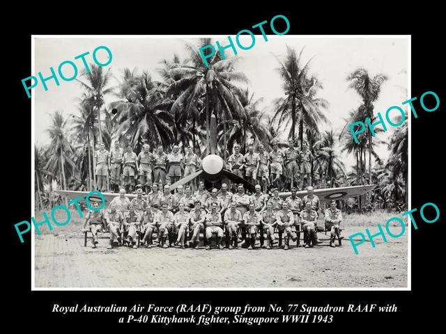 OLD HISTORIC PHOTO OF RAAF ROYAL AUSTRALIAN AIR FORCE 77th SQUADRON WWII 1943