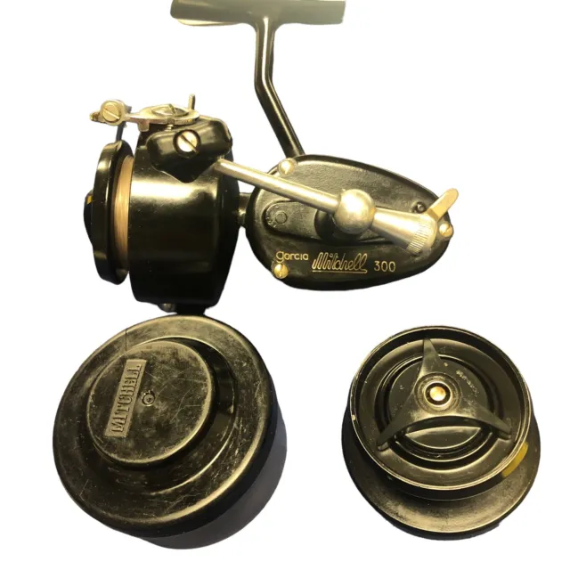 VINTAGE GARCIA MITCHELL 300 Spinning Fishing Reel Extra Spool Made
