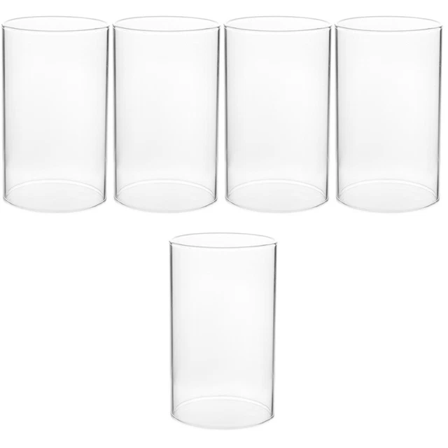 5x Clear Practical Premium Reusable Unique Clear Glass Candle Cover for Home