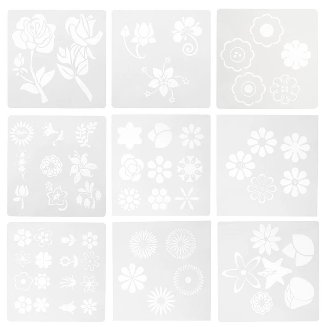 9 un. plantilla de diseño de vacaciones flor hágalo usted mismo plantilla margarita pintura plantillas