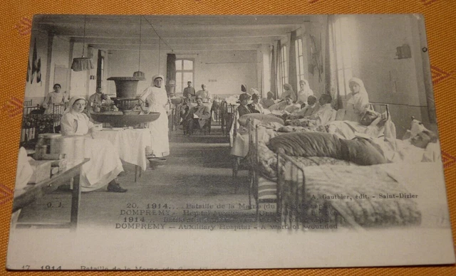 CPA Domprémy 1914 Bataille de la Marne Hôpital militaire Une salle de blessés