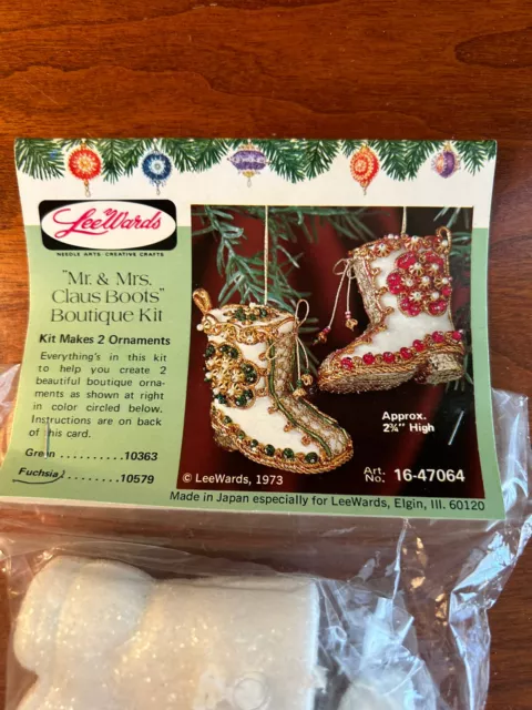 Kit de Adorno de Navidad Lee Wards Botas Sr. y Sra. Claus Verde Lentellera