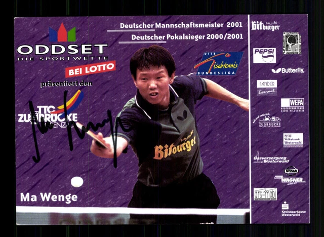 Ma Wenge Autogrammkarte Tischtennis Original Signiert +A 228245