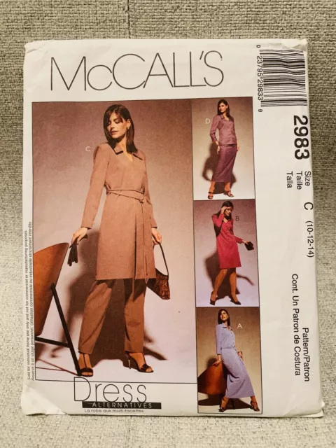 McCalls Sewing Pattern 2983 Dress Pants Skirt Top Size 10-12 NEW UNCUT