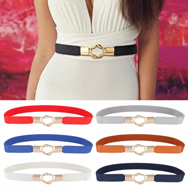 Dress Accessories Adjustable Belt Thin Waist Belt Elastic Waistband Wrap Buckle