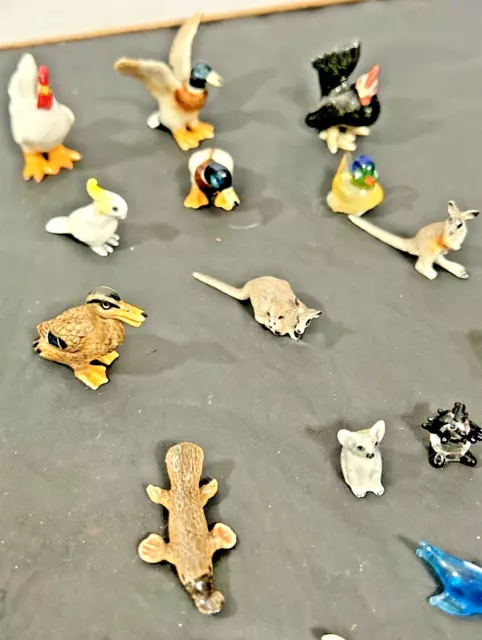 Hand Blown Art Glass Miniature Multi Animals Color Set Of 16 2