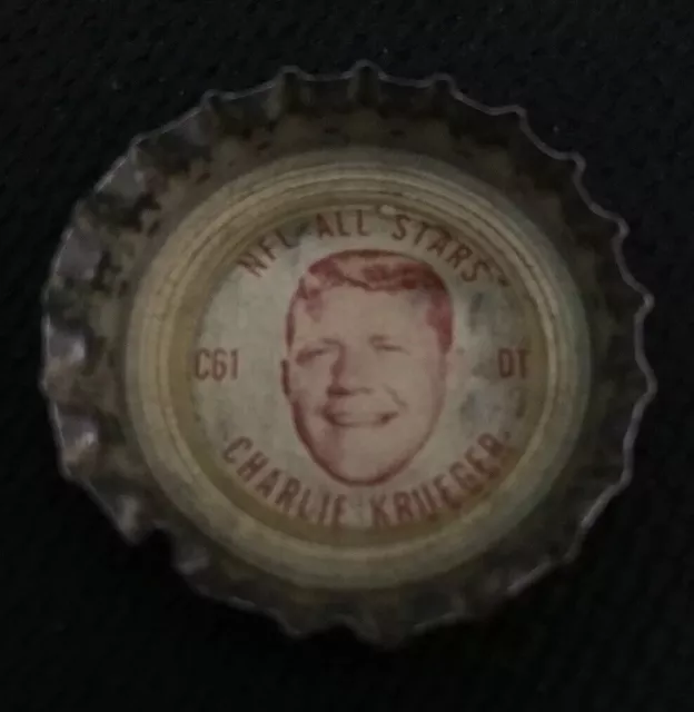 1960s Coca Cola Charlie Krueger C61 NFL All-Stars Bottle Cap Coke