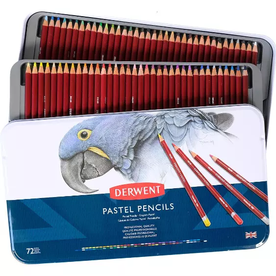 NEW 72 Derwent Pastel Coloured Pencils Colour Pencil Tin Set Professional Case