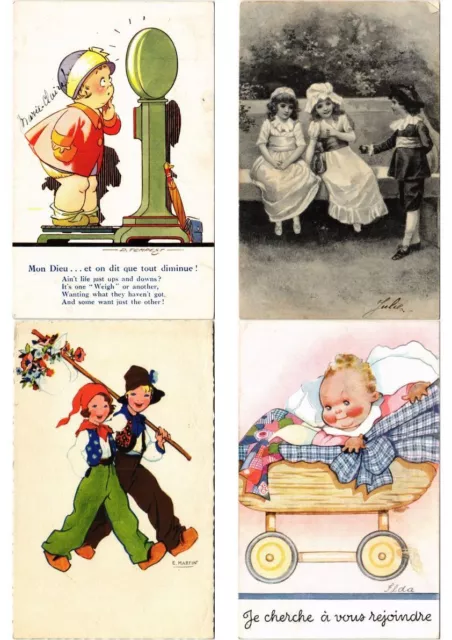 CHILDREN INFANTS Mostly ARTIST SIGNED 100 Vintage Postcards (PART 2.) (L5459)