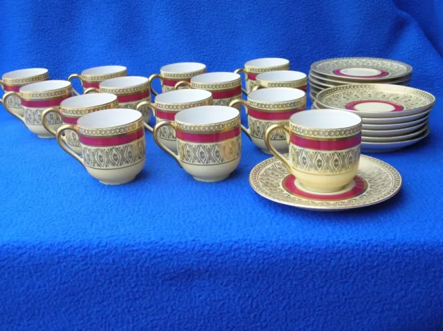 Vintage Lot of 14 German Tirschenreuth Bavarian Demitasse Cups and Saucers NL