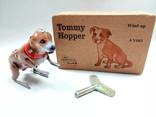 Blechspielzeug Tommy Hopper Blechhund Hüpfender Hund aus Blech Wind-Up # Y083