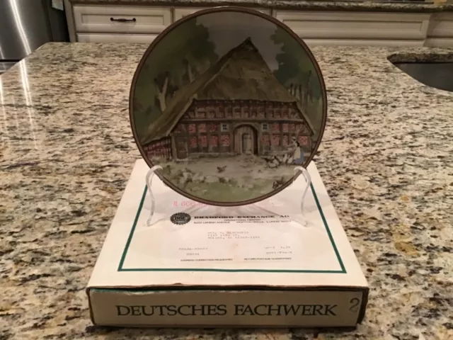 1985 Karl Bedal ~ Lower Saxonian House ~ Deutsches Fachwerk ~ Porcelain Plate ! 2