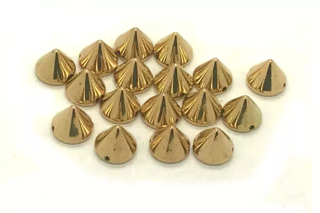 CCB Metallic Finish Acrylic Spike Cone Beads, Sew on, Glue on,Bracelet, Necklace