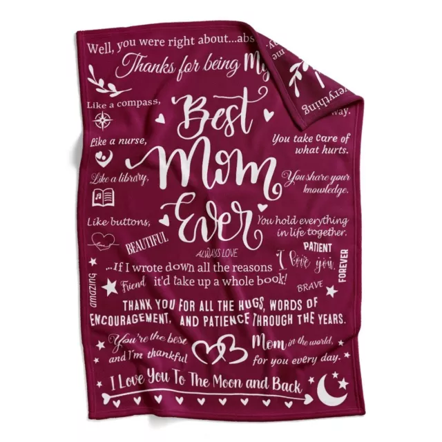 Mom Blankets Gifts for Mom Super Soft and Comfortable Throw Blankets with Let...