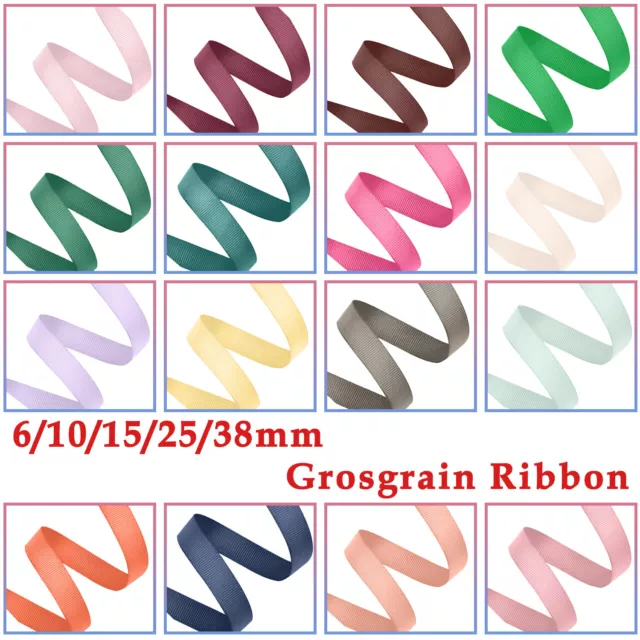 Grosgrain Ribbon 10 Mtrs Size 6,10,15,25,38mm Wide Gift Wrap Flower Bouquet Deco