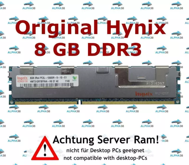 SK Hynix 8 GB DDR3-1333 PC3L-10600R HMT31GR7BFR4A-H9 2Rx4 1.35 V Server RAM