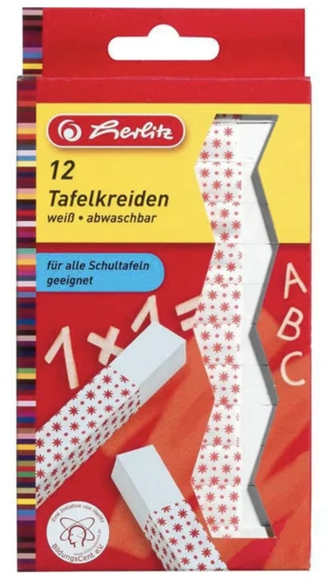 herlitz® Tafelkreide, Papierhülle, Schreibfarbe: weiß (12 Stück) 8648107