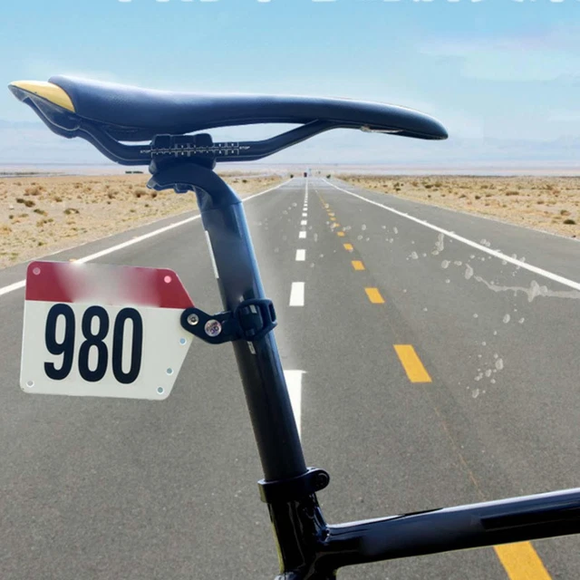 Cycling Number Plate Holder Seat Post Number Mount Quick Release with Rubber