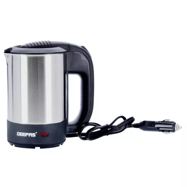 12V Car Kettle 500ML Travel Kettle Water Heater for Caravan Portable Silver